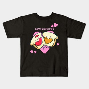 Happy valentines day, peanut butter and jelly toasts Kids T-Shirt